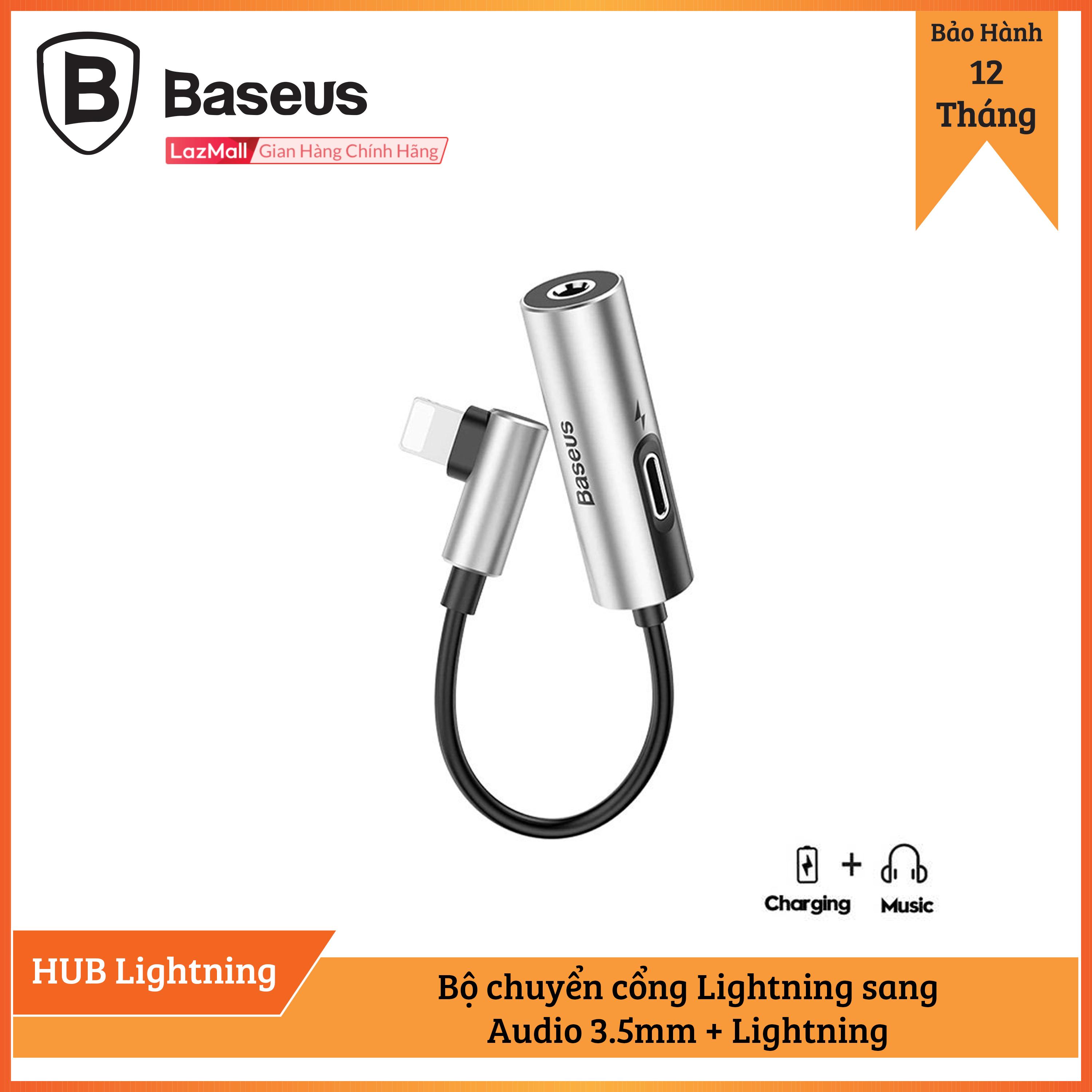 Bộ chuyển cổng Lightning sang Audio 3.5mm + Lightning Baseus L42 cho iPhone X/ XS/ XS Max