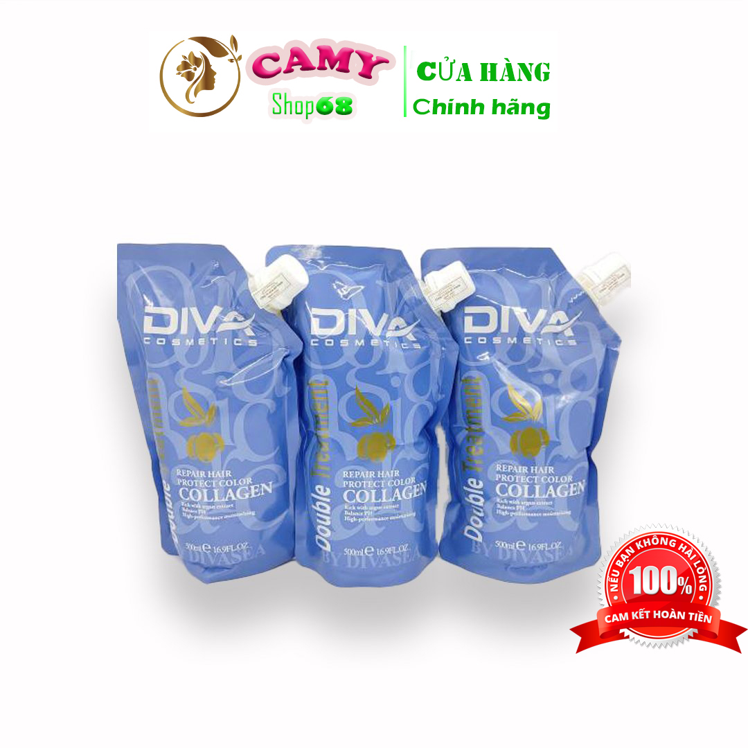 Dầu hấp tóc phục hồi hư tổn collagen diva 500ml chính hãng camy shop68