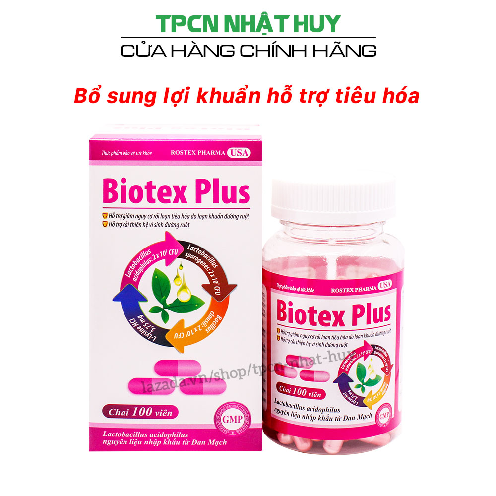 Men tiêu hóa Biotex Plus giúp bổ sung lợi khuẩn hỗ trợ giảm rối loạn tiêu