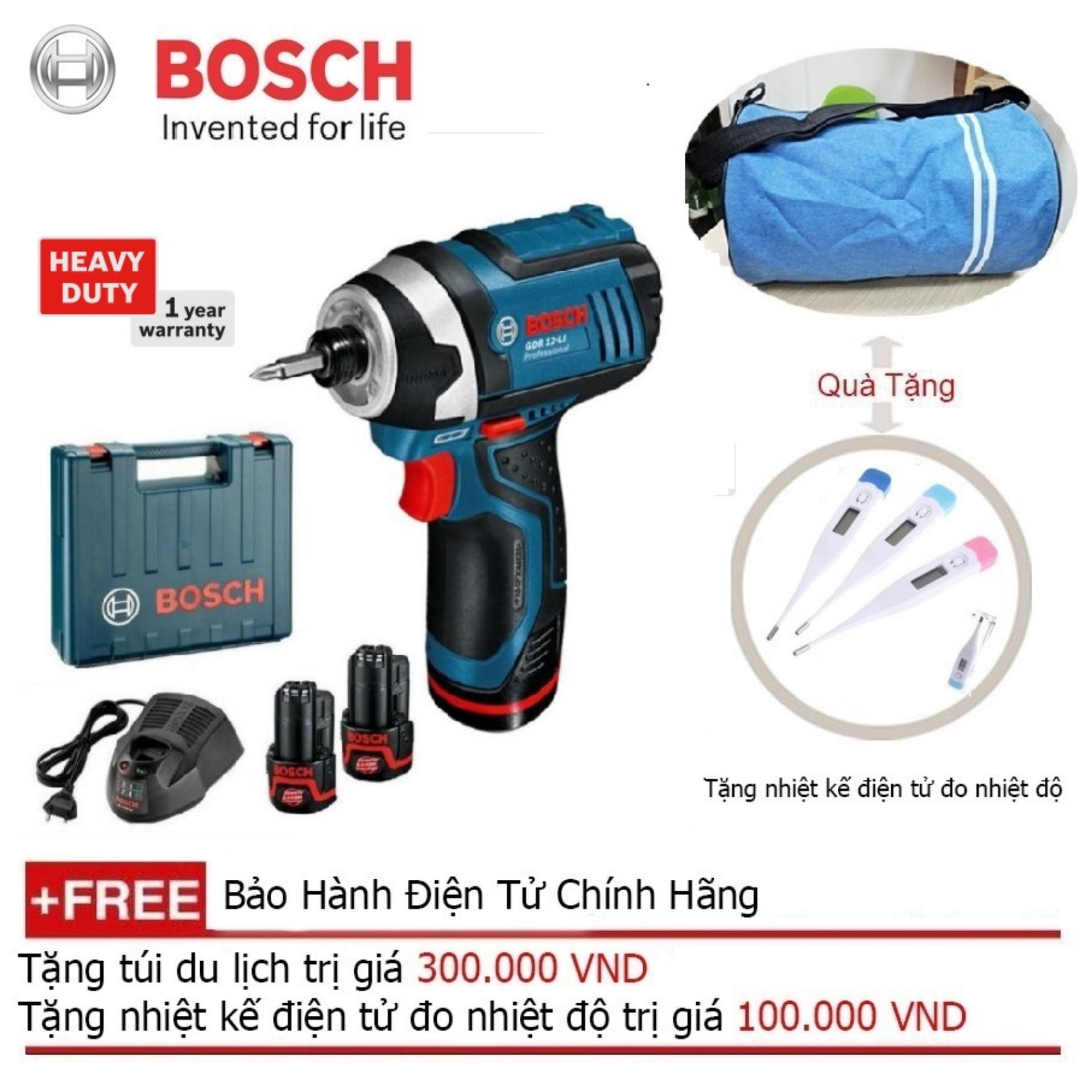 Máy vặn ốc động lực dùng pin Bosch GDR 12-LI + Quà tặng balo du lịch