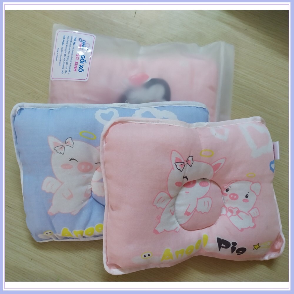 Gối lõm xô goodmama chống méo đầu cho bé, hàng công ty
