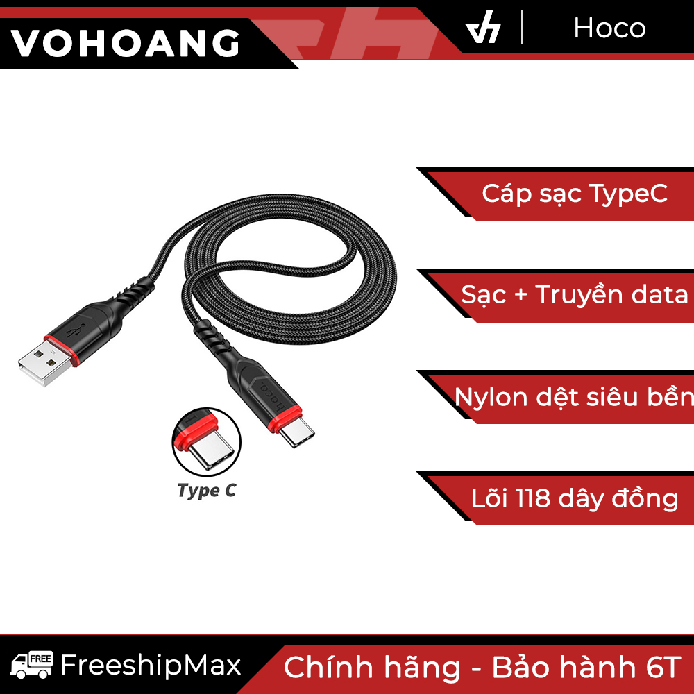 Cáp sạc TypeC Hoco X59 sạc nhanh siêu bền chống đứt gãy