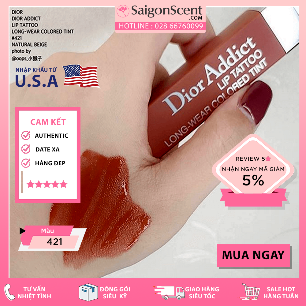 Son Dior Addict Lip Tattoo - 421 Natural Beige ( 6mL )