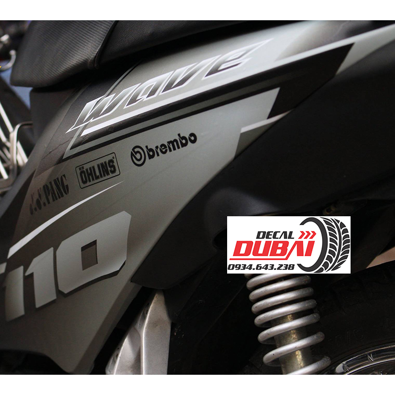 Tem trùm Wave S110 Đen Bạc Brembo