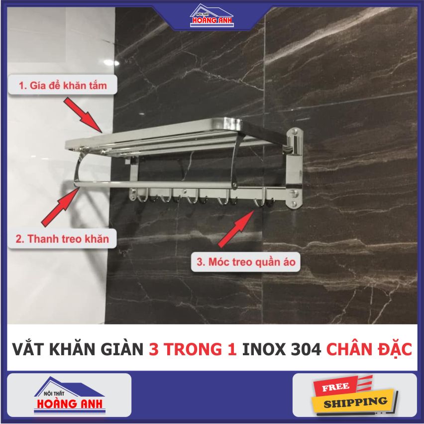 Vắt khăn giá để khăn vắt khăn giàn nhà tắm inox 304 chân đặc