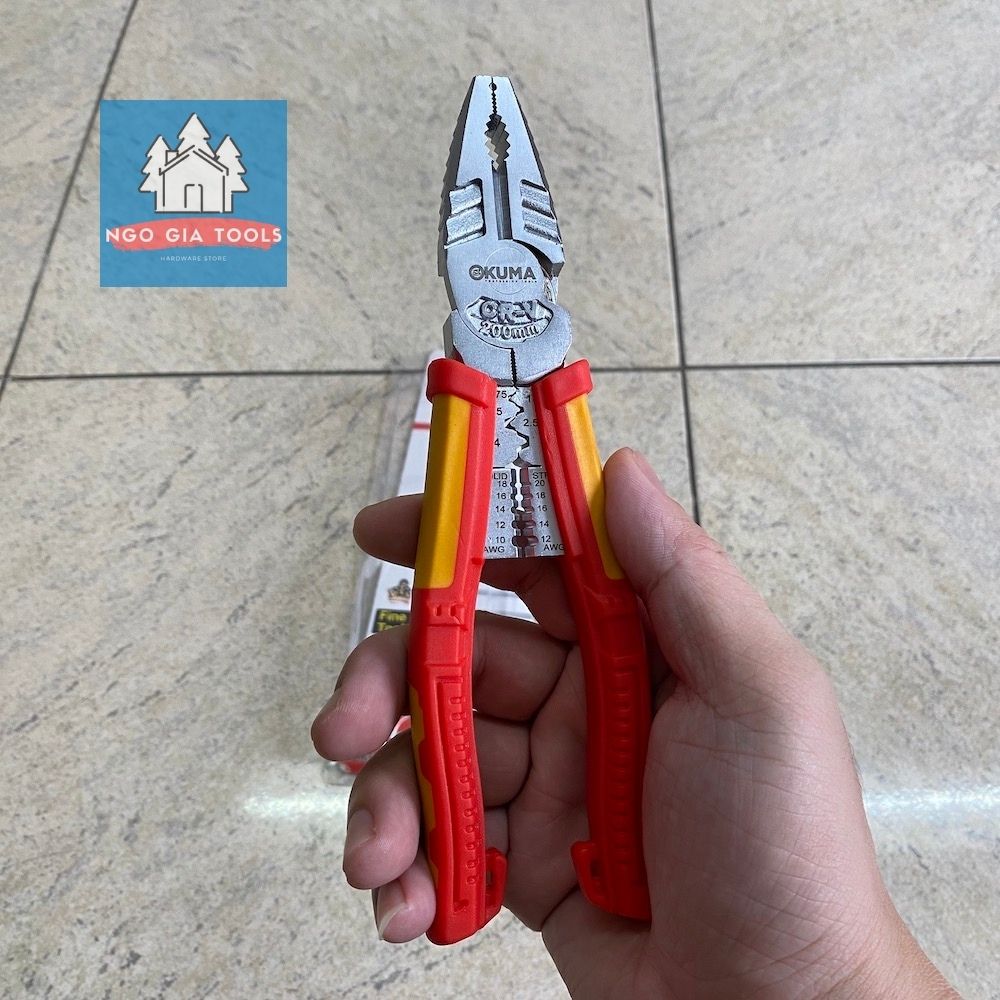 Kìm điện đa năng 8" OKUMA, cắt dây, bấm cốt, vặn bulong