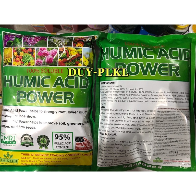 PHÂN BÓN HUMIC ACID POWER Công Ty Thiên Di - Túi 1kg.