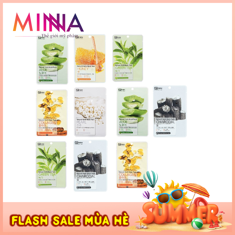 Bộ 10 miếng đắp mặt nạ Benew Natural Herb Mask Pack Mix 6 vị - 22ml/miếng