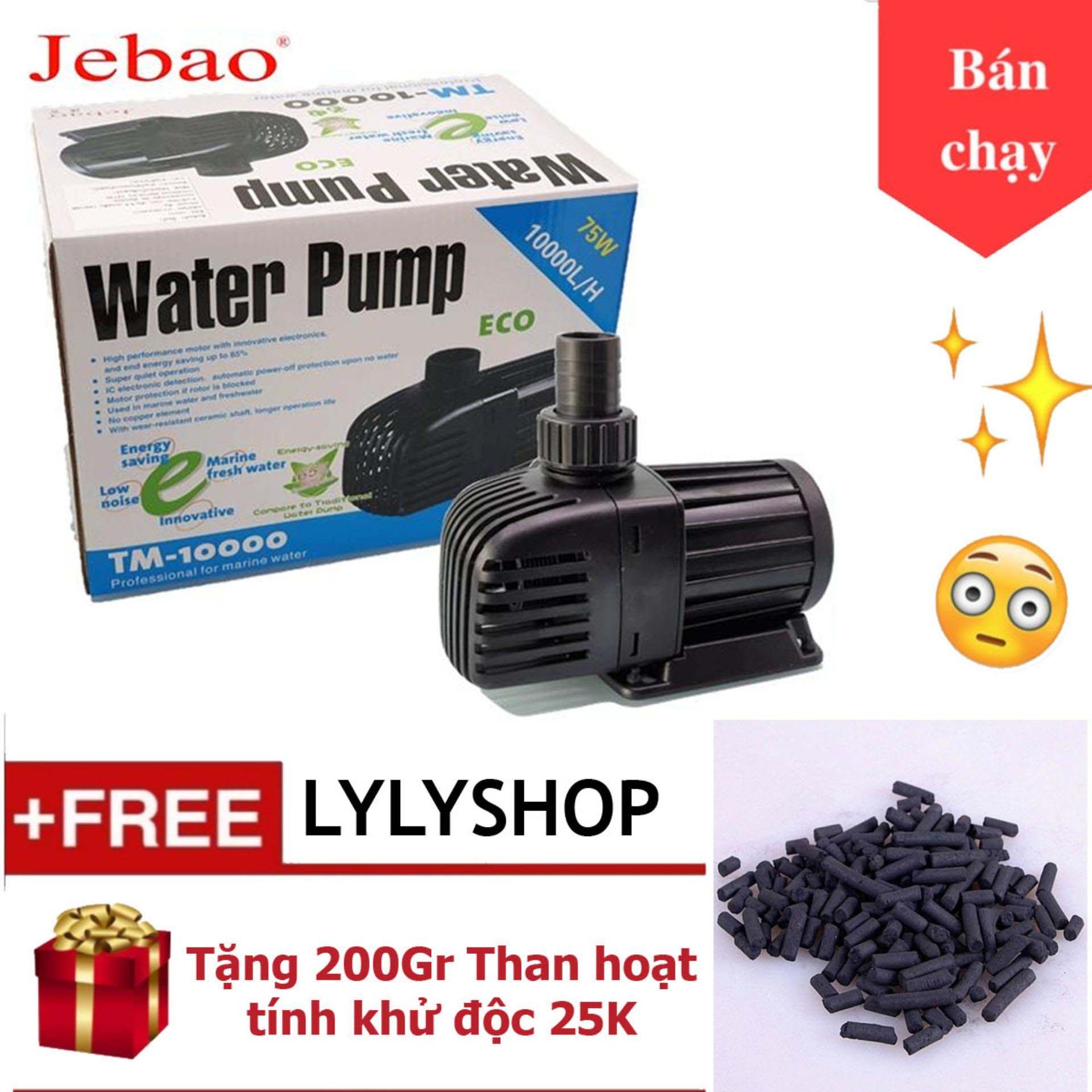 Máy bơm nước jebao tm10000 75w -10000l/h + tặng 200gr than hoạt tính lọc nước, khử độc bể cá