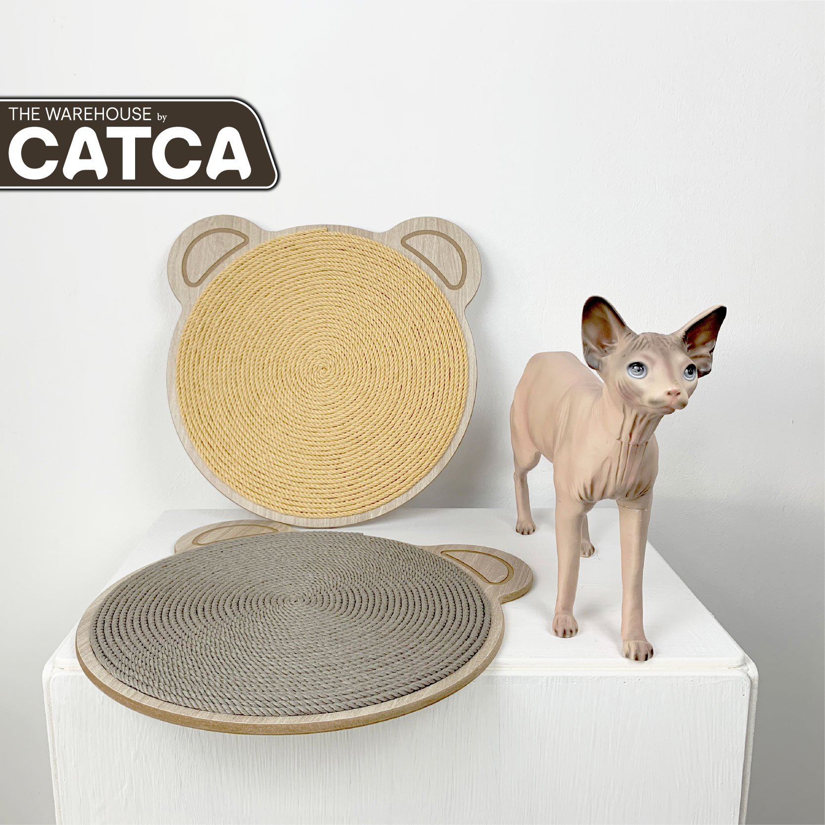 Bàn cào móng thừng tái sinh mèo cào siêu bền sạch nhà CATCA - BCM Mặt gấu