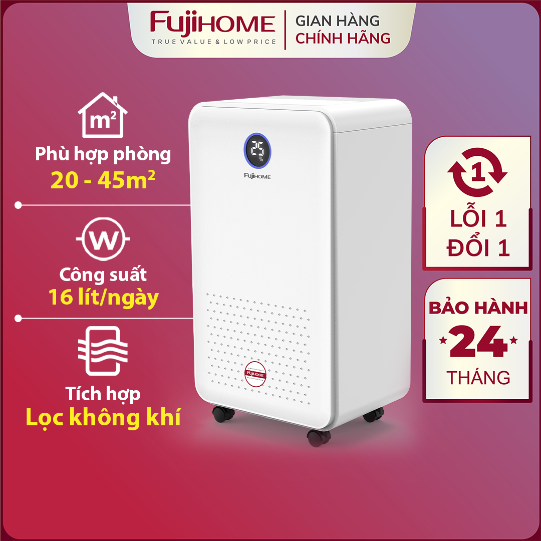 Máy hút ẩm lọc không khí 30m2 Nhập Khẩu Fujihome máy hút ẩm không khí gia dụng thông minh công suất lớn hiển thị độ ẩm mini dehumidifiers