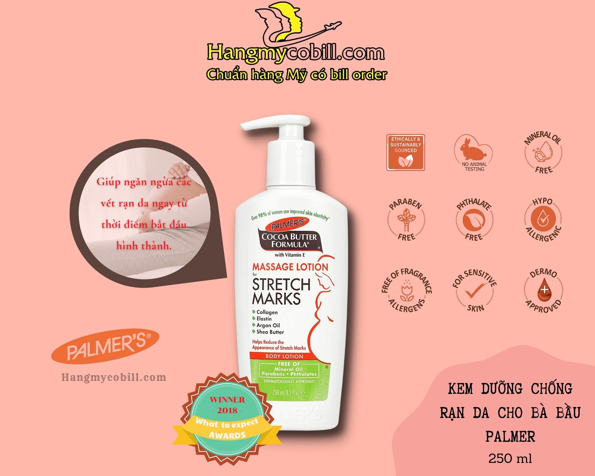 Kem chống rạn da cho bà bầu palmer's cocoa butter formula 250ml