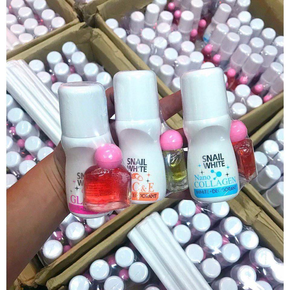 Lăn nách Gluta tặng kèm serum  thâm nách - xanh- collagen