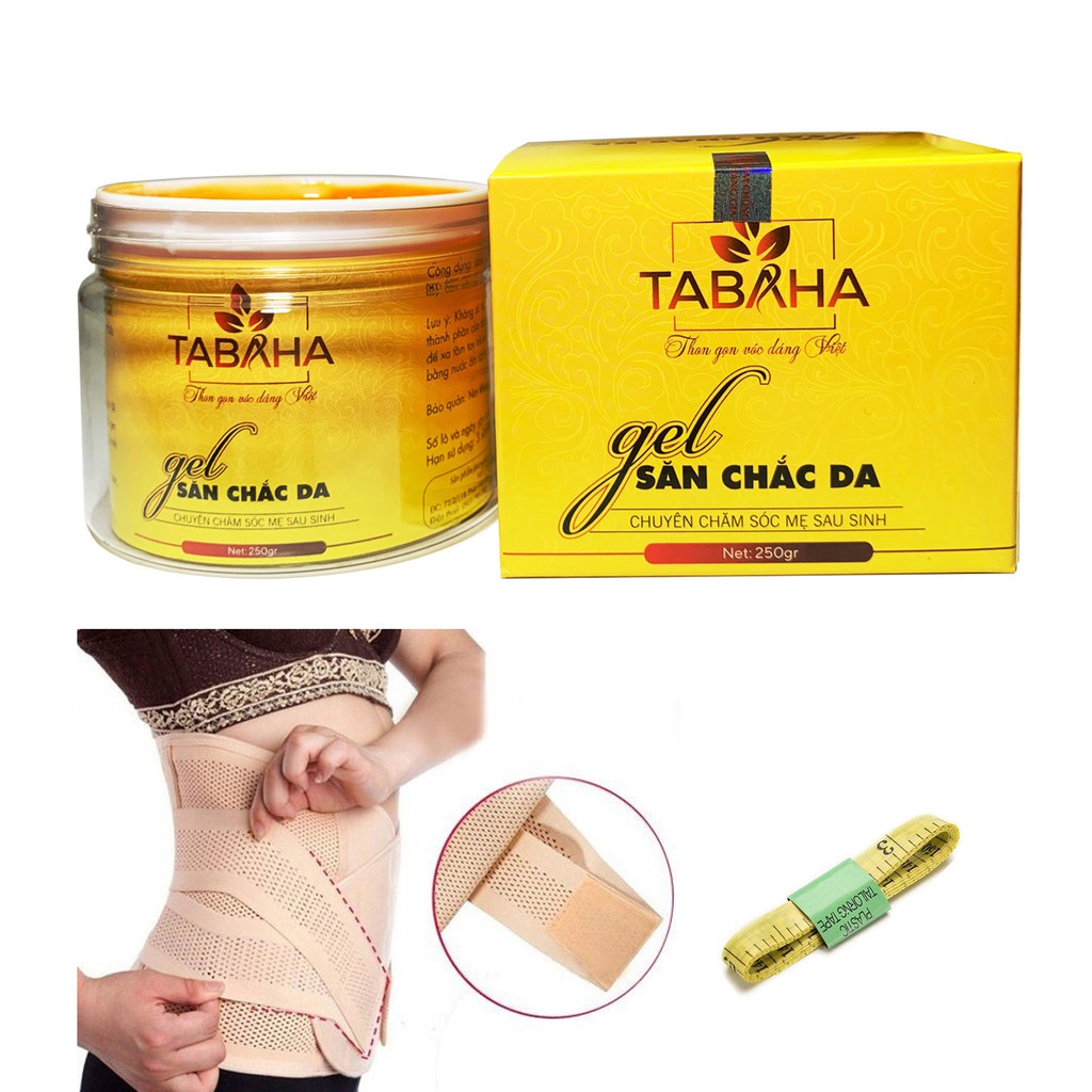 Kem tan mỡ tabaha 250g giảm mỡ bụng săn chắc da + tặng nịt bụng + thước dây