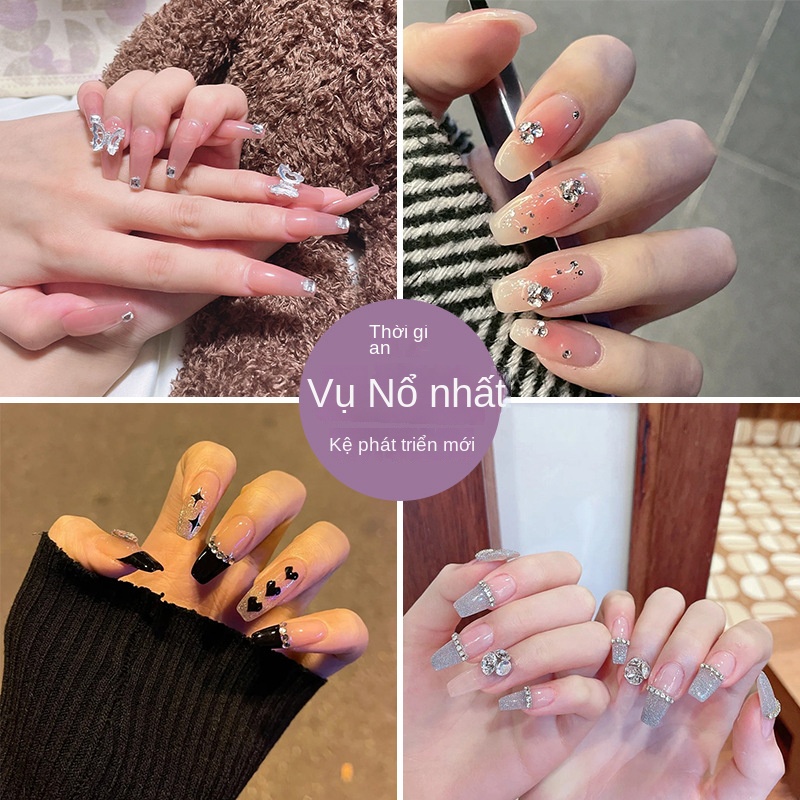 Set 24 móng tay giả siêu xinh, dễ thương, thiết kế sang chảnh. Tặng kèm keo và dũa