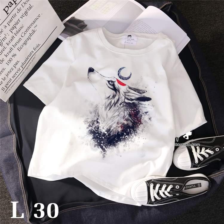 XẢ HÀNG - ĐỒNG GIÁ 19K Áo thun nữ form rộng Hàn quốc in hình SÓI Mã 2 dễ thương thiết kế thời trang đường may tỉ mỉ vải dày mịn mát