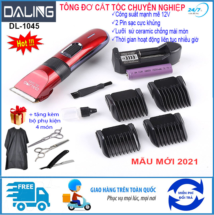 Tông đơ cắt tóc, tăng đơ cắt tóc gia đình người lớn trẻ em, tông đơ hớt tóc Daling DL-1045 cao cấp hơn tông đơ cắt tóc kemei ijchen, tông đơ chấn viền tạo kiểu đẳng cấp - Giadungbv247