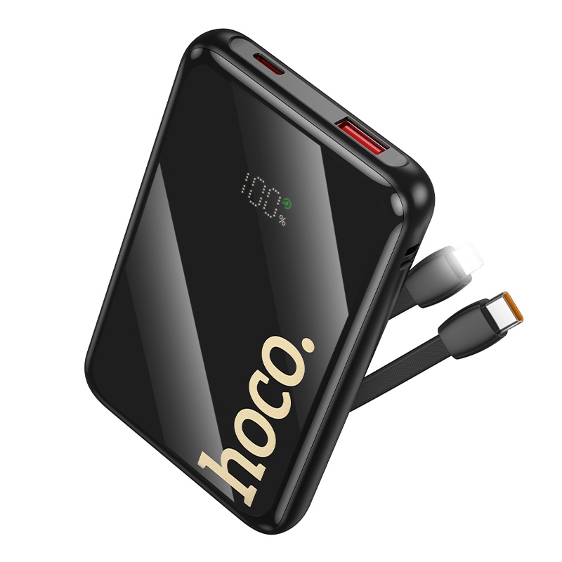  Sạc dự phòng Hoco Q37 10000mAh TypeC PD 20W USB-A QC 22.5W kèm cáp TypeC và LN Màn hình LCD - Phụ Kiện Sỉ 1986 