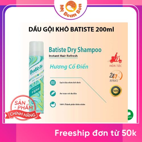 Dầu gội khô Batiste Dry Shampoo Original 200ml UK