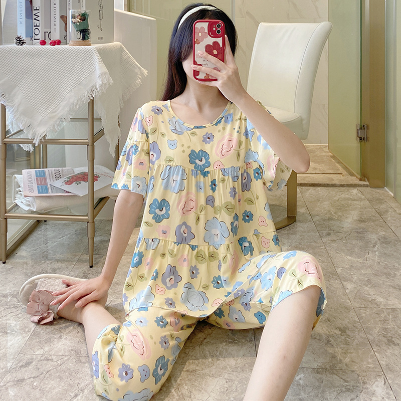 Đồ bộ nữ,bộ mặc nhà lửng chất lanh lụa Quảng Châu nhiều màu mềm mát