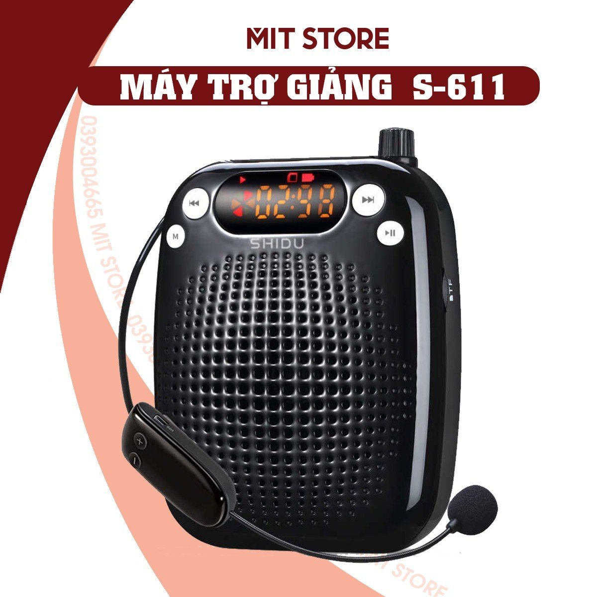 Máy trợ giảng SHIDU SDS611 Không dây UHF/ Có dây Âm lượng lớn 10w hỗ trợ bluetooth..