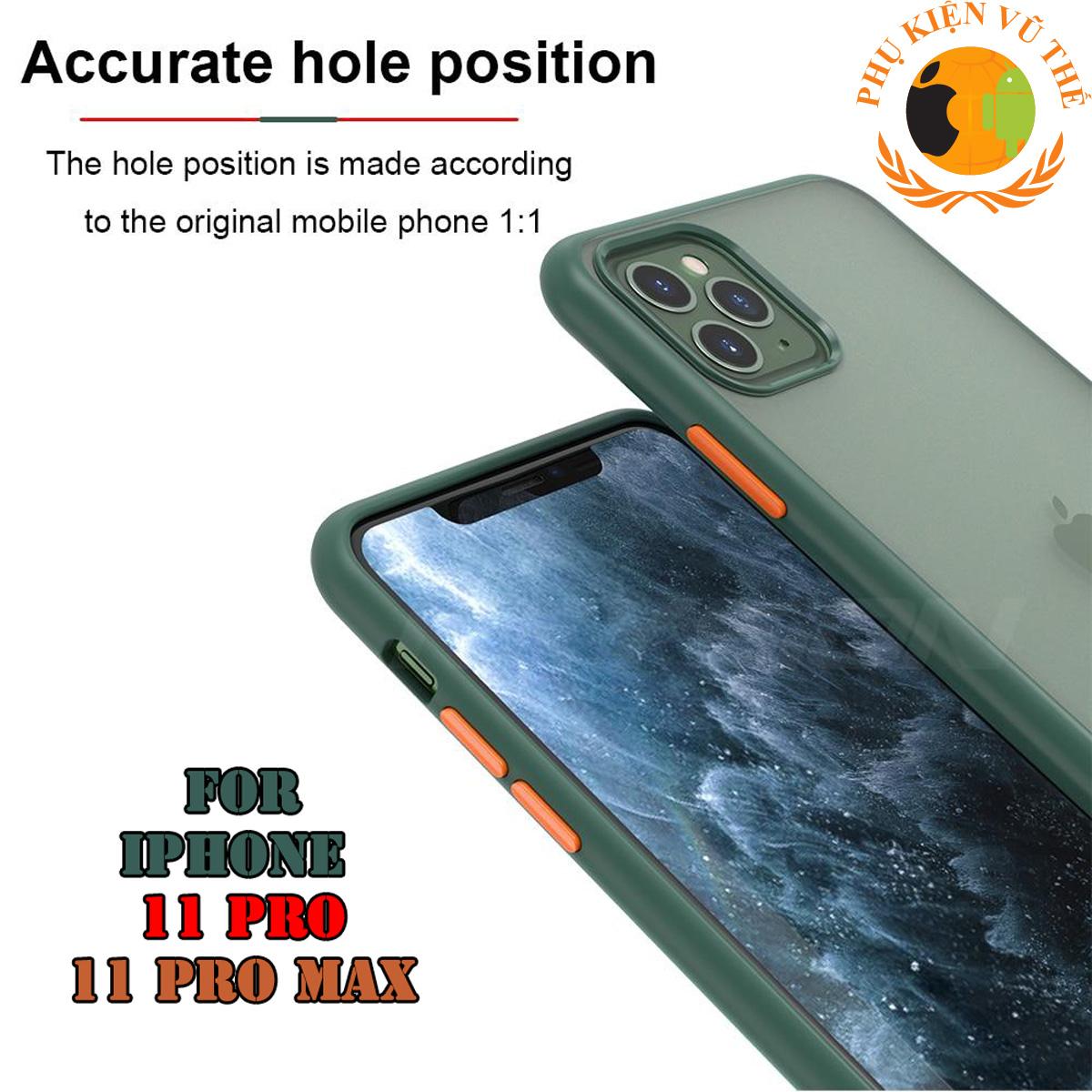 ỐP LƯNG IPHONE 11 PRO & IPHONE 11 PRO MAX NHÁM MỜ CẠNH 5 MÀU CHỐNG BẨN, CHỐNG VÂN TAY