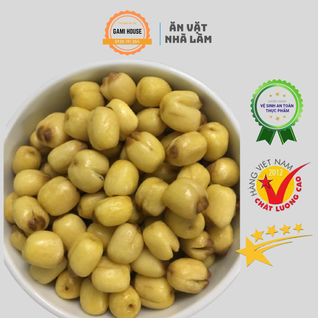 Hạt sen sấy giòn không đường hạt to tròn đều loại 1 hũ 250g - đồ ăn vặt nhà làm