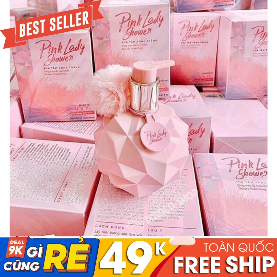(Có video) Sữa tắm xông trắng Pink lady hương nước hoa thơm lâu dưỡng ẩm toàn thân dành cho nam, nữ DSSTD24 - Sữa tắm làm trắng, săn chắc da tẩy tế bào chết