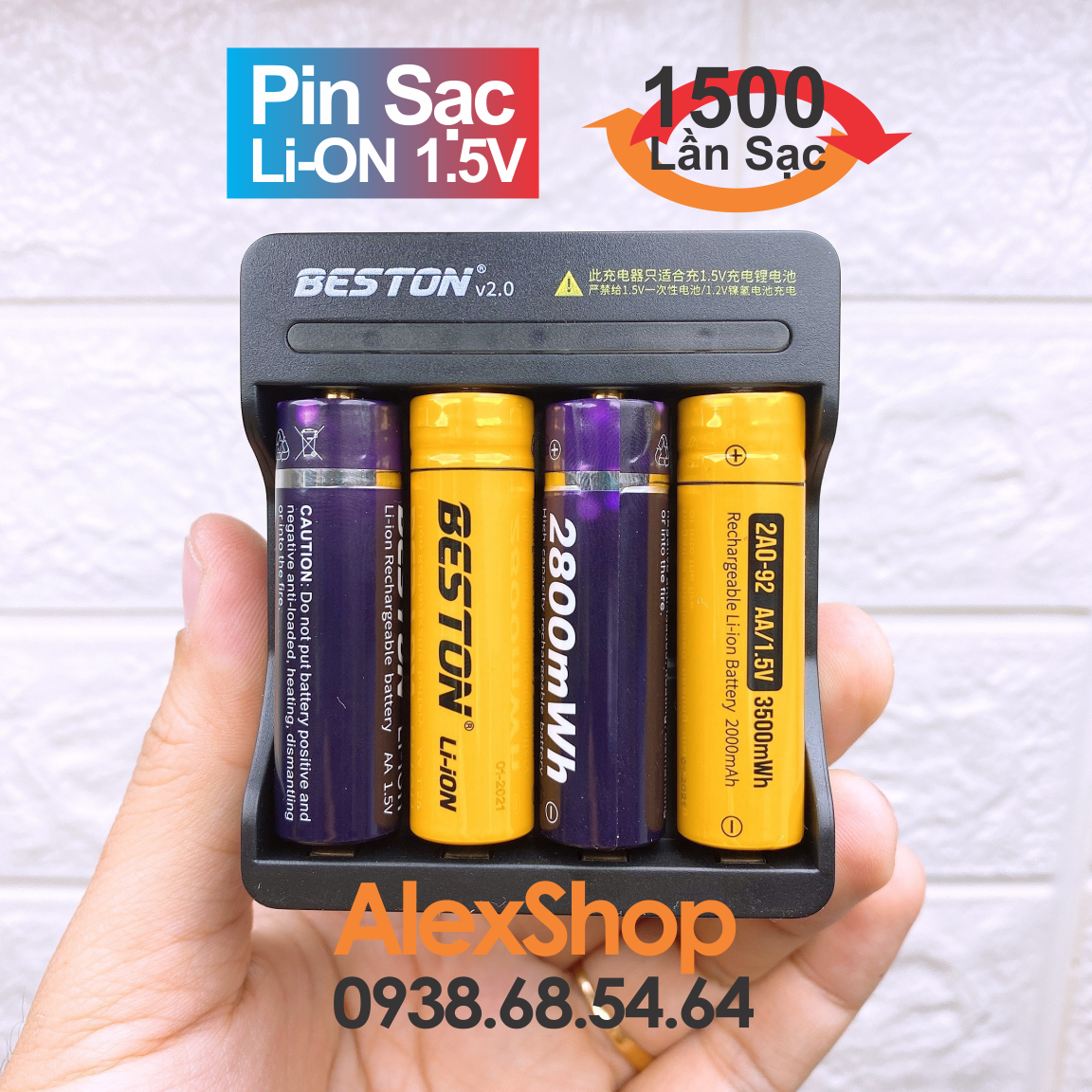 [5 Options] Bộ 4 Pin Sạc BESTON Li-ON 1.5V AA/ AAA 3500mWh/2800mWh/1200mWh Pin Sạc Kèm Sạc M7011 Hoặc Không Kèm Sạc