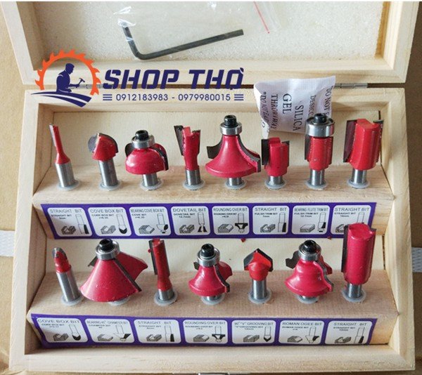 Bộ mũi phay 12 món cốt 6.35mm