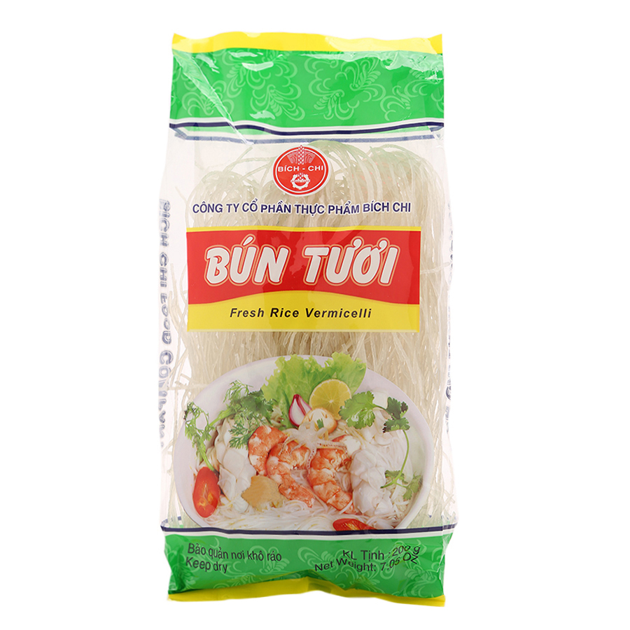Bún tươi khô 200gr bích chi đặc sản bún tươi sa đéc cọng bún mềm thơm mùi gạo