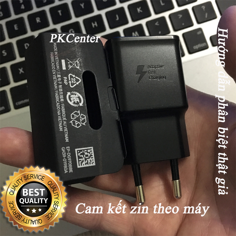 Trọn bộ Sạc nhanh zin máy cho Samsung S10 QuickCharge 3.0 - Phân biệt thật giả bởi PKCenter
