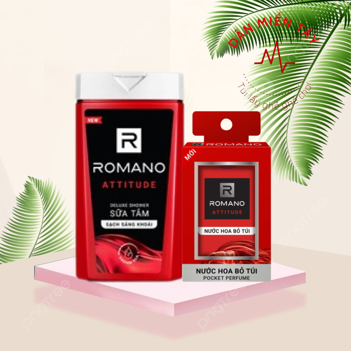 Combo Sữa tắm 180g + Nước hoa 18ml Romano hương nước hoa Attitude