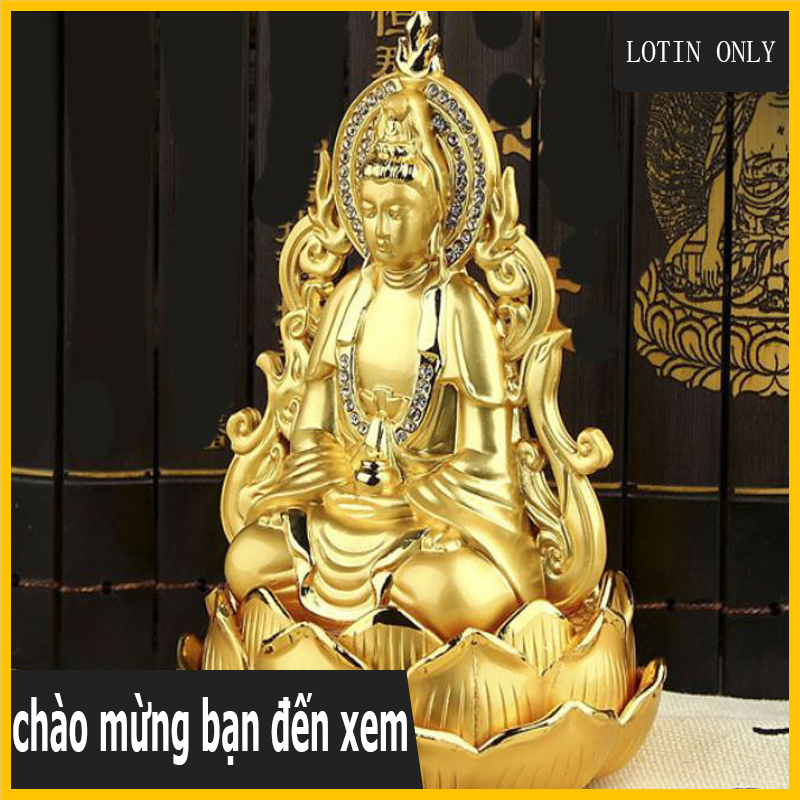 Tượng phật bà quan âm dát vàng tượng quan âm bồ tát để xe ô tô-lotin only