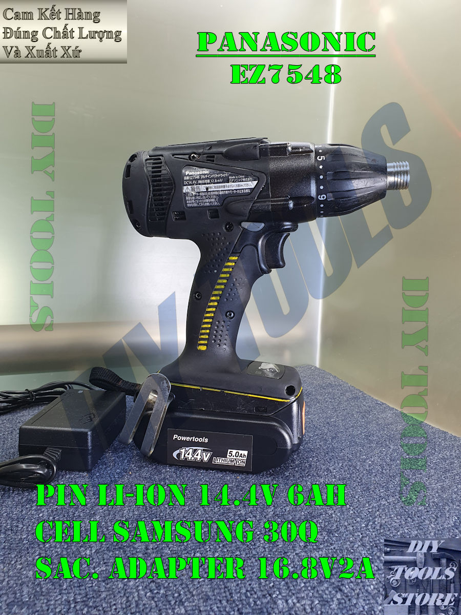 Máy Vặn Vít Nội Địa Nhật Panasonic EZ7548, 14.4v 6AH, Nội Thất Như Mới, Ngoại Hình Mới Trên 95%, Hoạt Động Ổn Định Full Chức Năng (Máy Khoan Và Vặn Vít Dùng Pin)(DIY TOOLS)