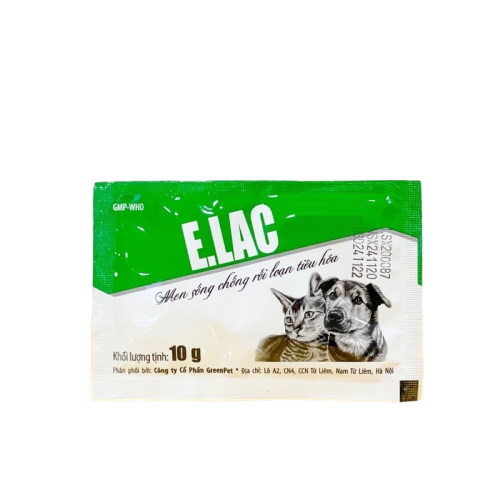 [HCM]Men tiêu hóa sống E.lac cho chó mèo 10 gói (1 gói 10g)