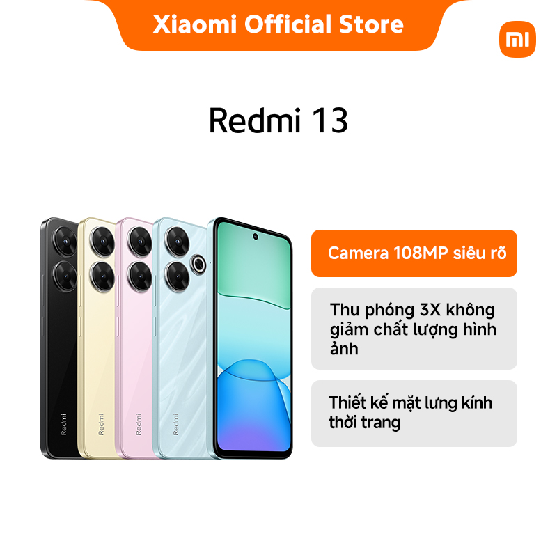 Điện thoại thông minh REDMI 13 (6+128G | 8+128G) | Màn hình lớn 6.79" FHD+ | Camera 108MP siêu rõ | 