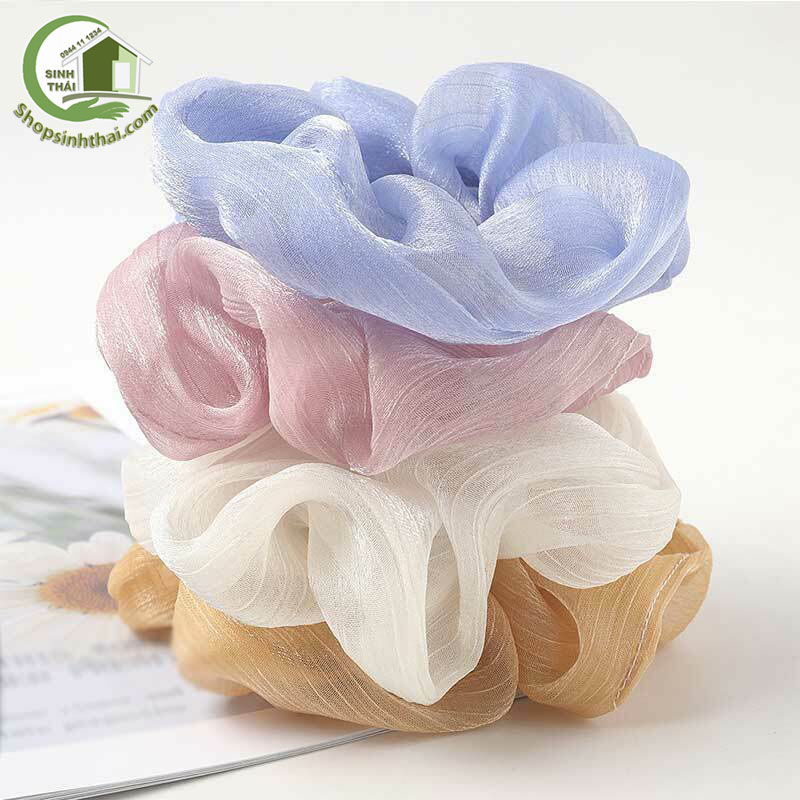 Dây cột tóc vải voan scrunchies dễ thương - giao màu ngẫu nhiên