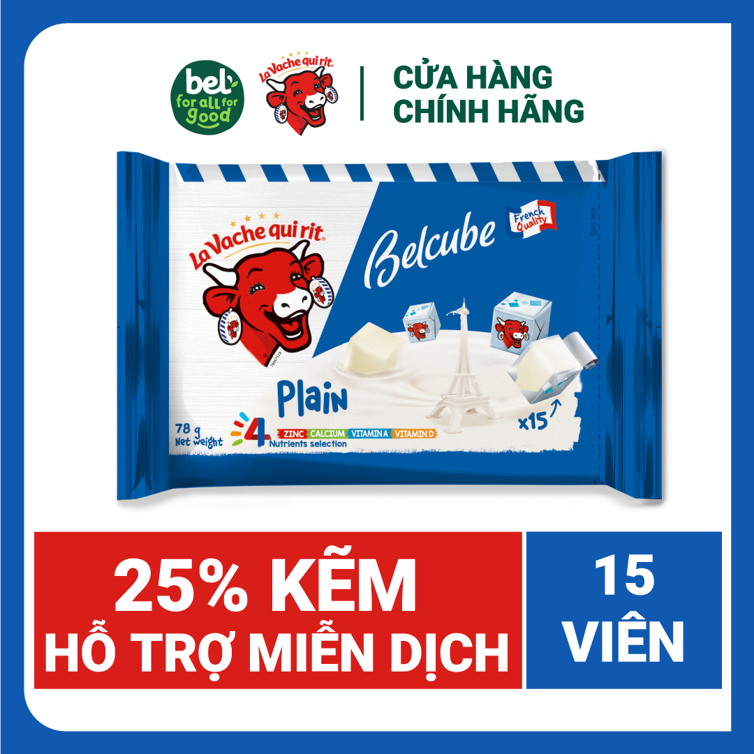 [CHỈ GIAO HCM] Phô mai vuông Belcube loại 15 viên (78g) - Vị truyền thống (chất lượng chuẩn Pháp cao cấp)