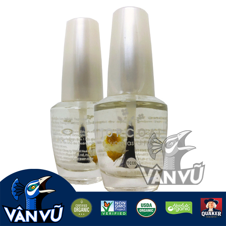 Sơn Bóng Bảo Vệ Màu Sơn Móng Tay, Nhanh Khô Topcoat 15ml, Chai TC05 Trong Suốt