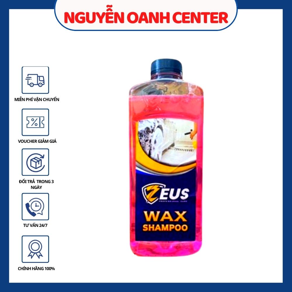 Xà bông rửa xe zeus wax shampoo 1l