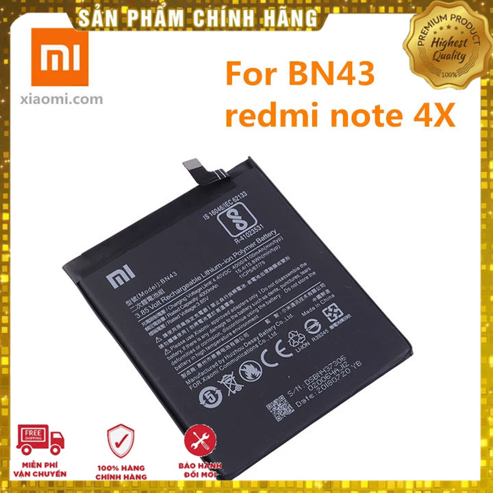 Pin xiaomi redmi note 4x bn43 4000mah * tặng siêu dán pin + freeship