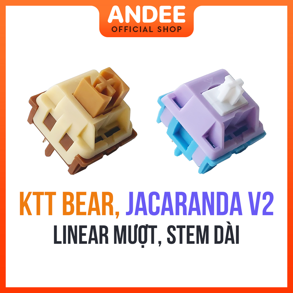 KTT Bear Jacaranda v2 switch bán lẻ công tắc bàn phím cơ tuyến tính 5 pin siêu mượt có lube sẵn