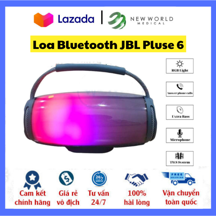 Loa bluetooth jbl pluse 6 - loa nghe nhạc âm thanh siêu bass cực mạnh, sống động công suất lớn, đèn led nhiều màu sắc