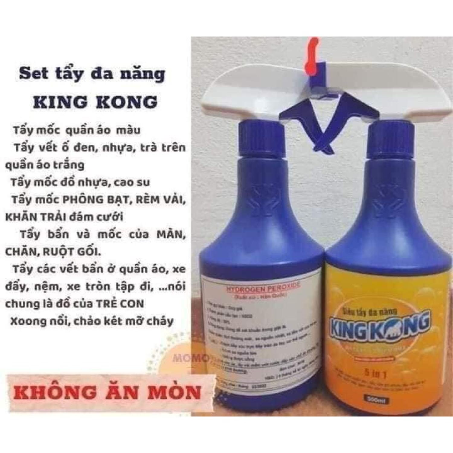 Hàng công ty tẩy đa năng king kong mọi vết bẩn trên đồ vải, nhựa, inox các loại đều sạch bonɡ