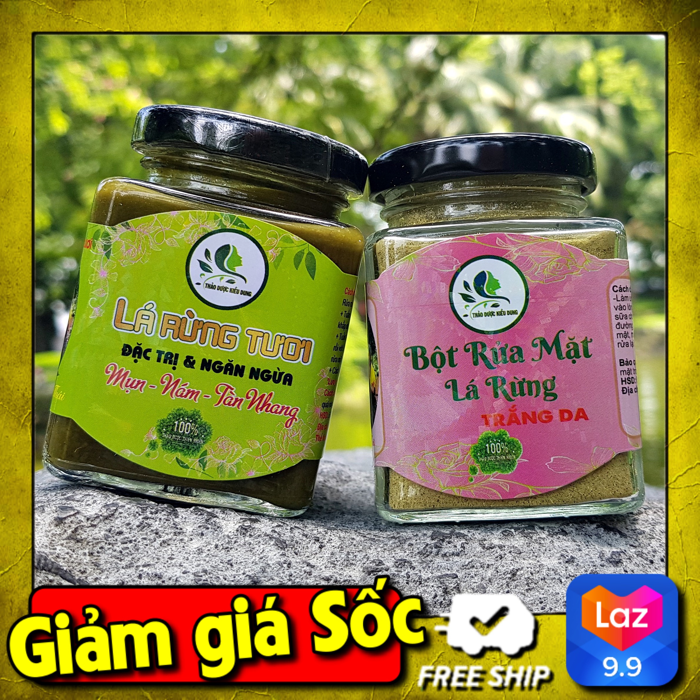 Combo Lá rừng tươi+Bột lá rừng(100% thành phần tự nhiên,hiệu quả ngay lần đầu sử dụng)