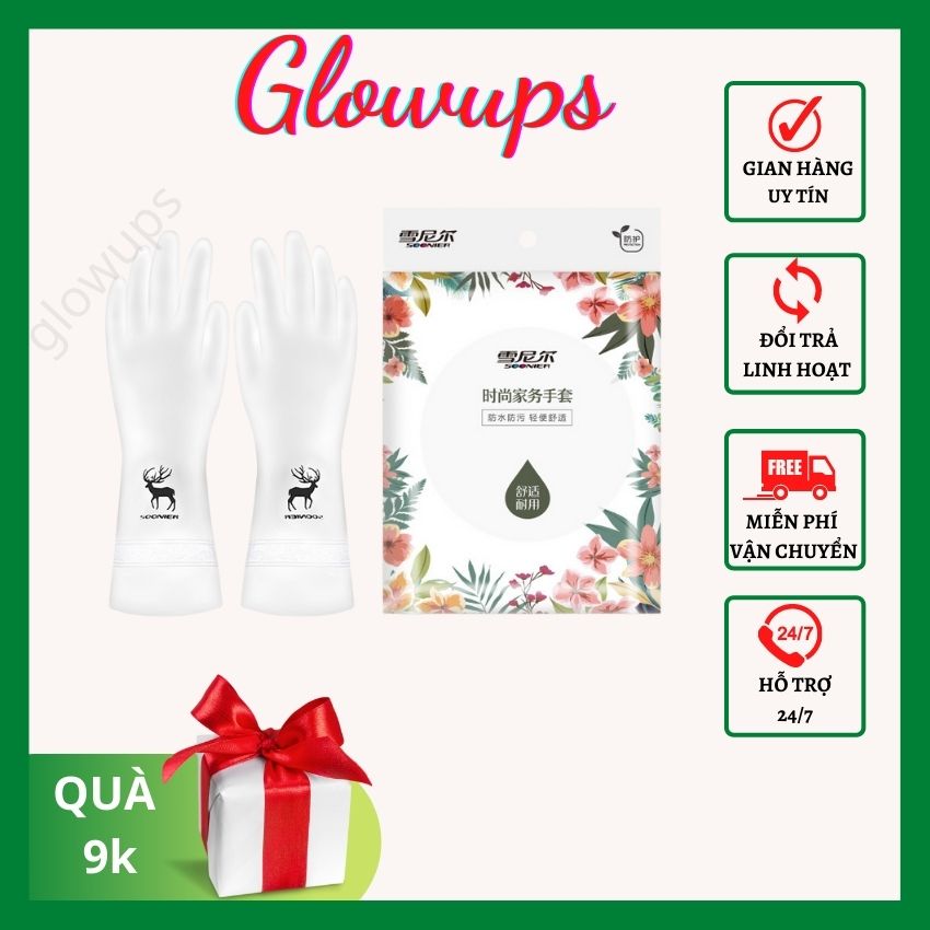 Găng tay cao su đa năng cao cấp glowups gl017, chất liệu cao su bền dai chịu nhiệt dày an toàn khi sử dụng