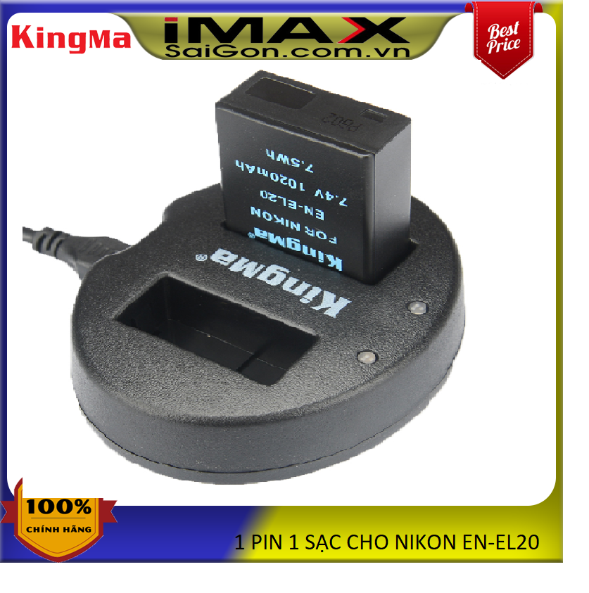 1 pin 1 sạc máy ảnh kingma thay thế cho en-el20