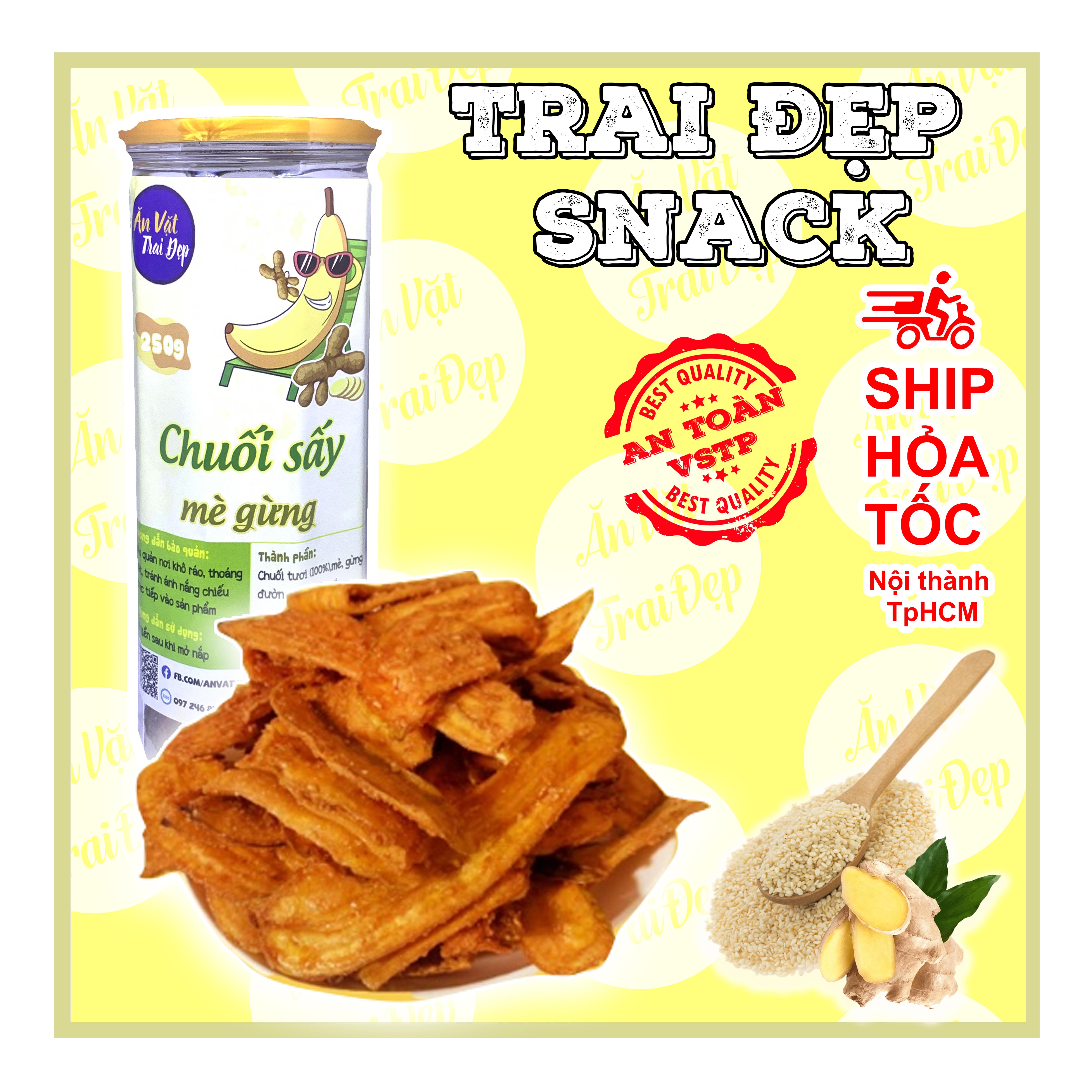 Chuối Mè Gừng Trai Đẹp 250G