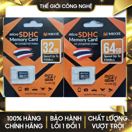 Thẻ nhớ mixie micro sd mixie 32gb/64gb class 10 chuyên dụng cho camera ip - bảo hành 3 năm